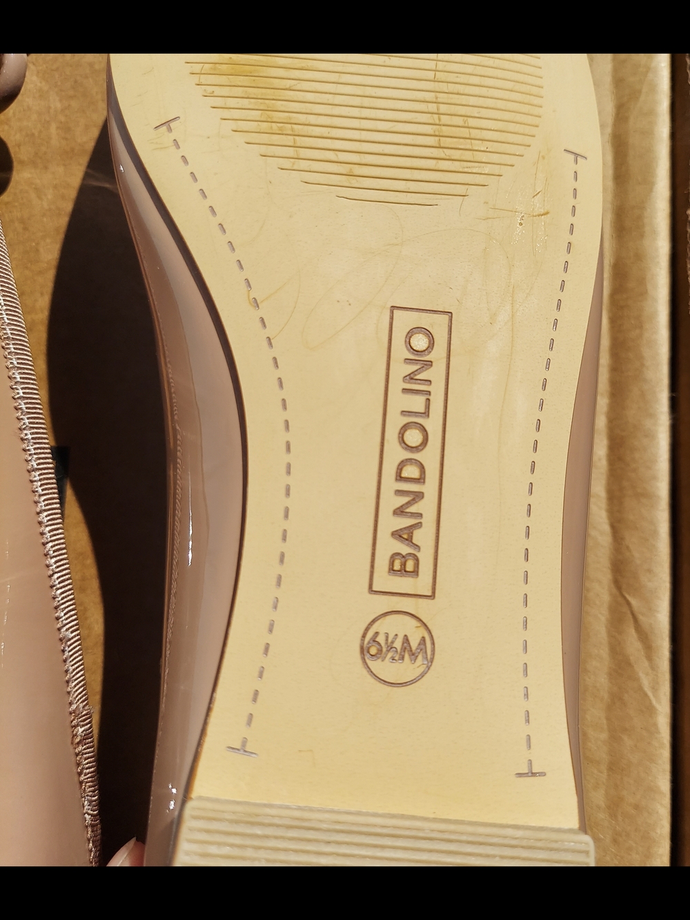 Bandolino Payly Nude Patent Ballet Flats Women's Size 6.5 NWT Office Cottagecore - Picture 10 of 11